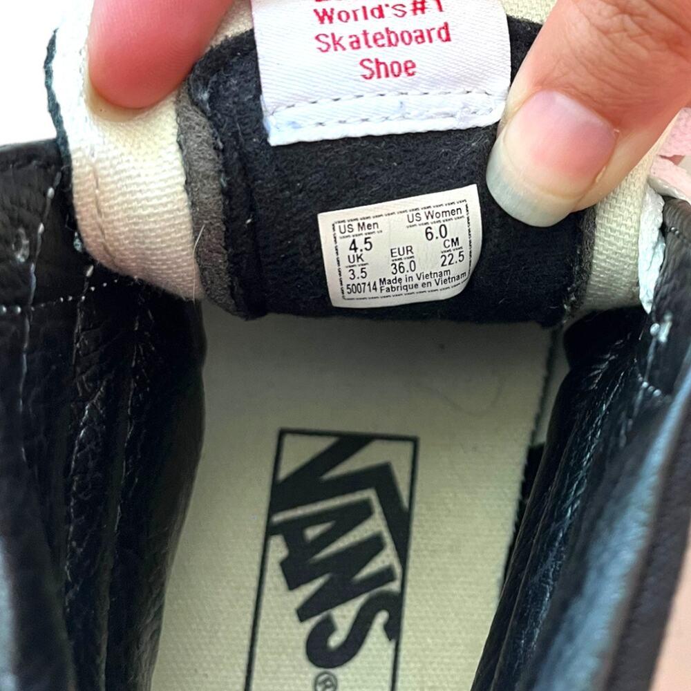 Vans Old Skool Canvas Hi Top sk8-hi shoes Black White Men 4.5 women 6 - Picture 6 of 8